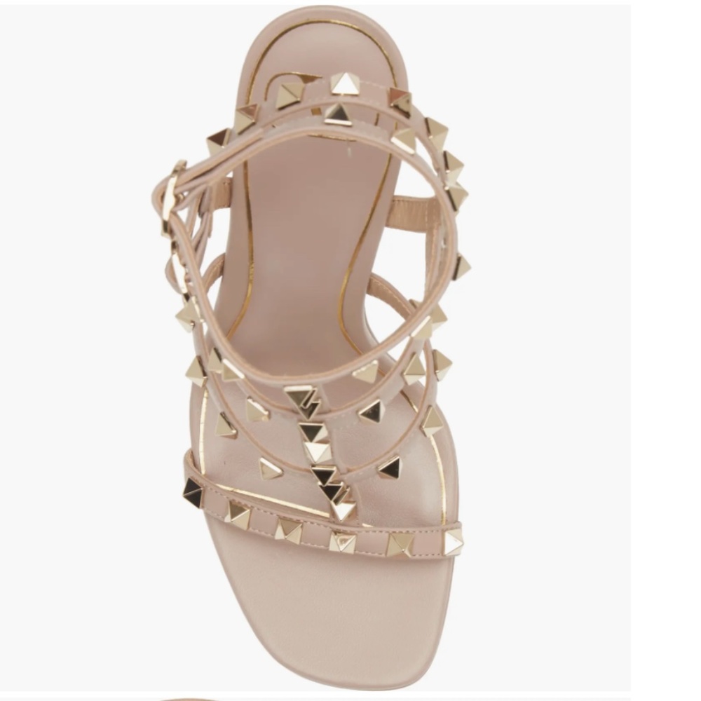 NIB $1270 Valentino Garavani Rockstud Platform Sandal in Poudre - size 39 / 9! - Picture 5 of 6